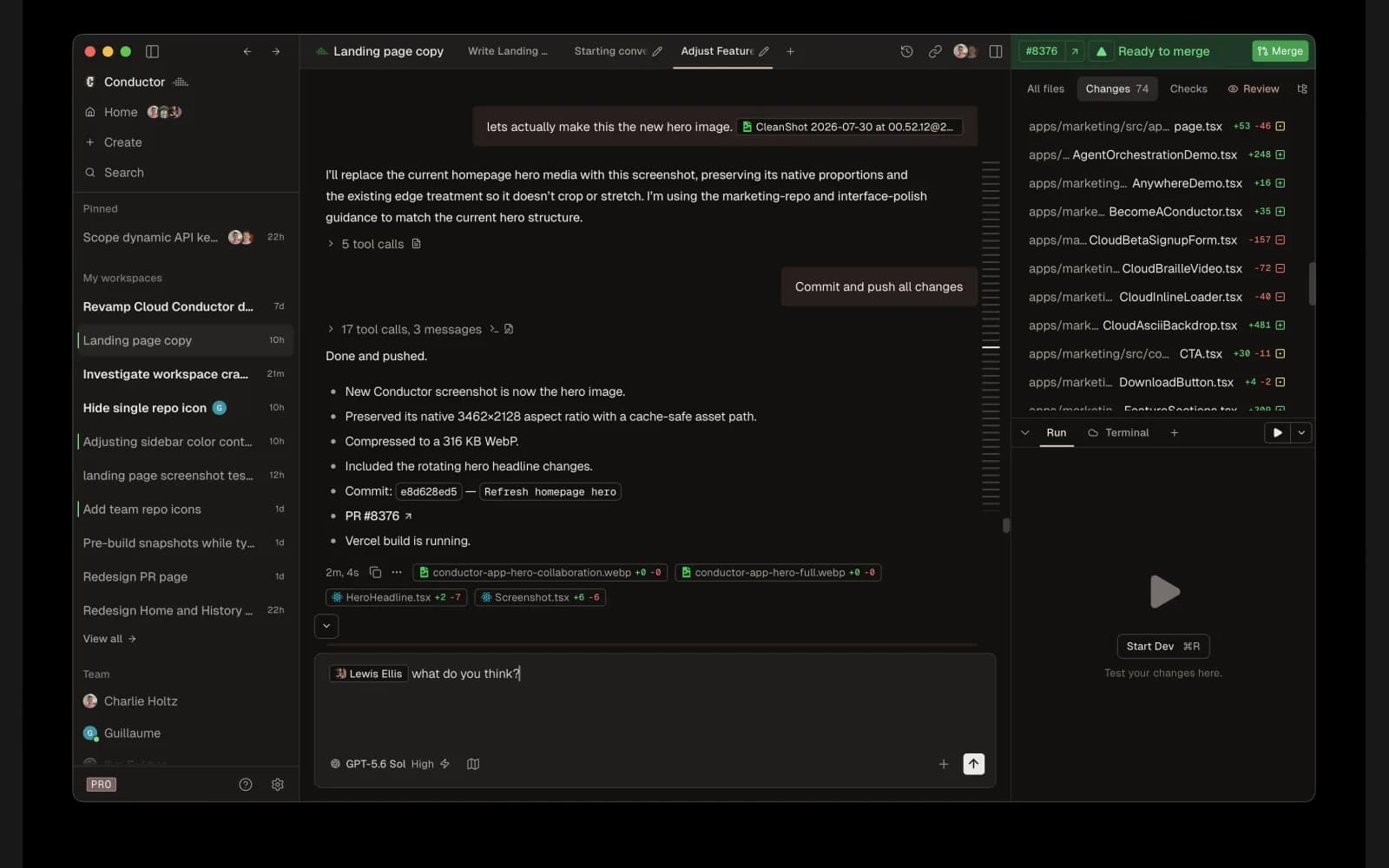 Conductor interface screenshot