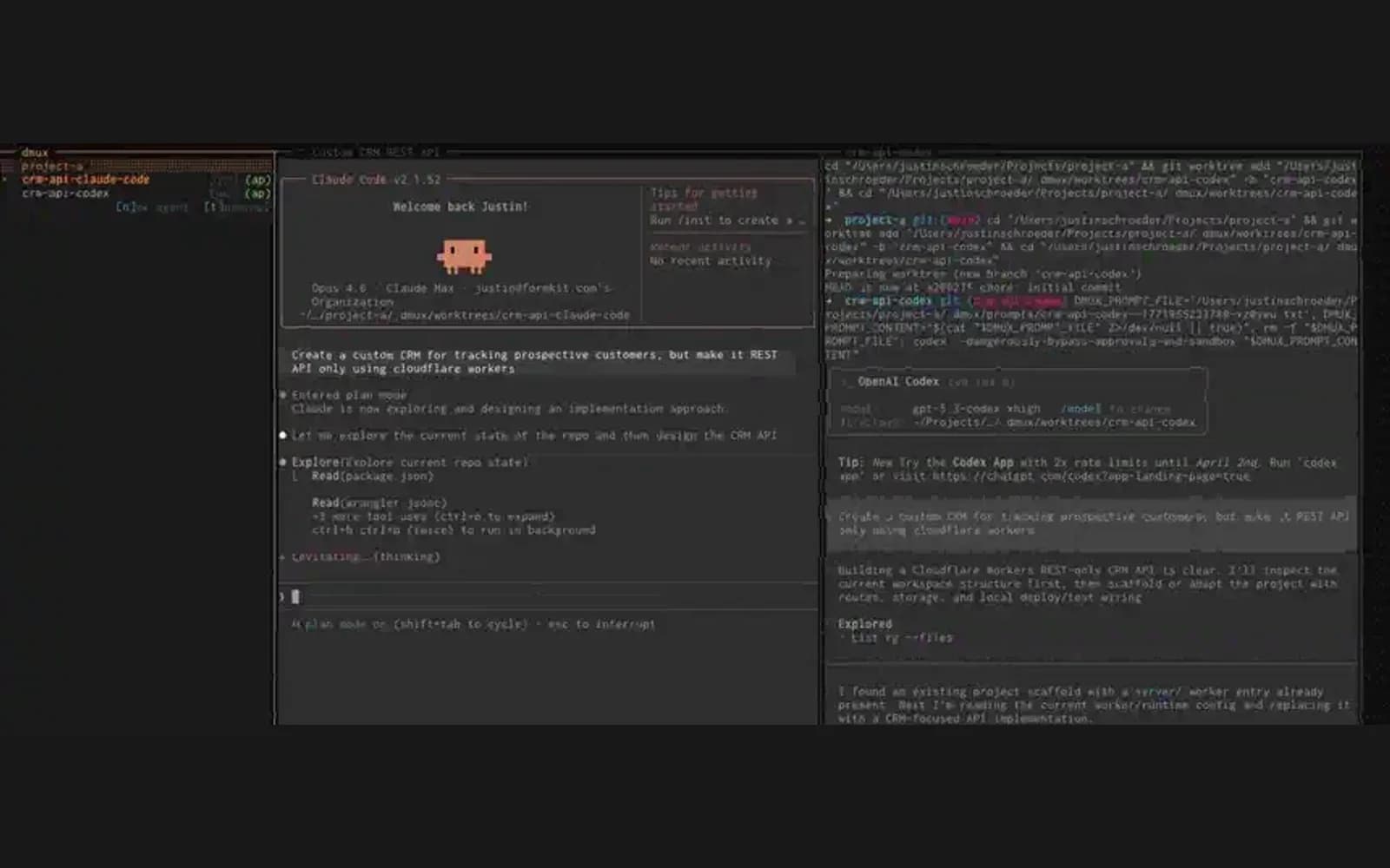 dmux interface screenshot
