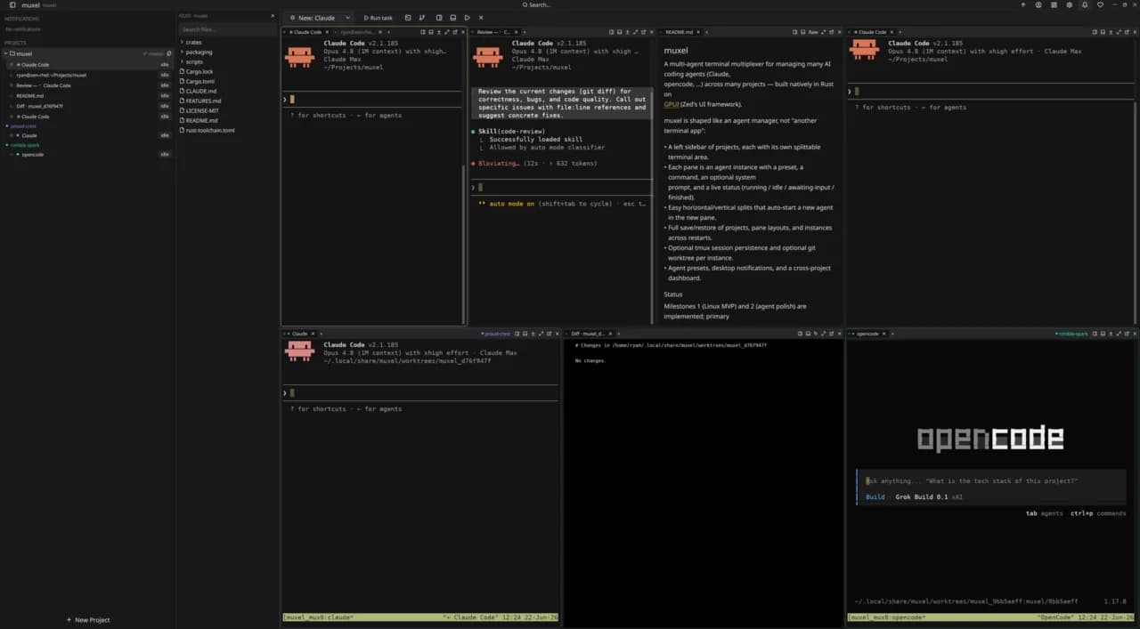 muxel interface screenshot
