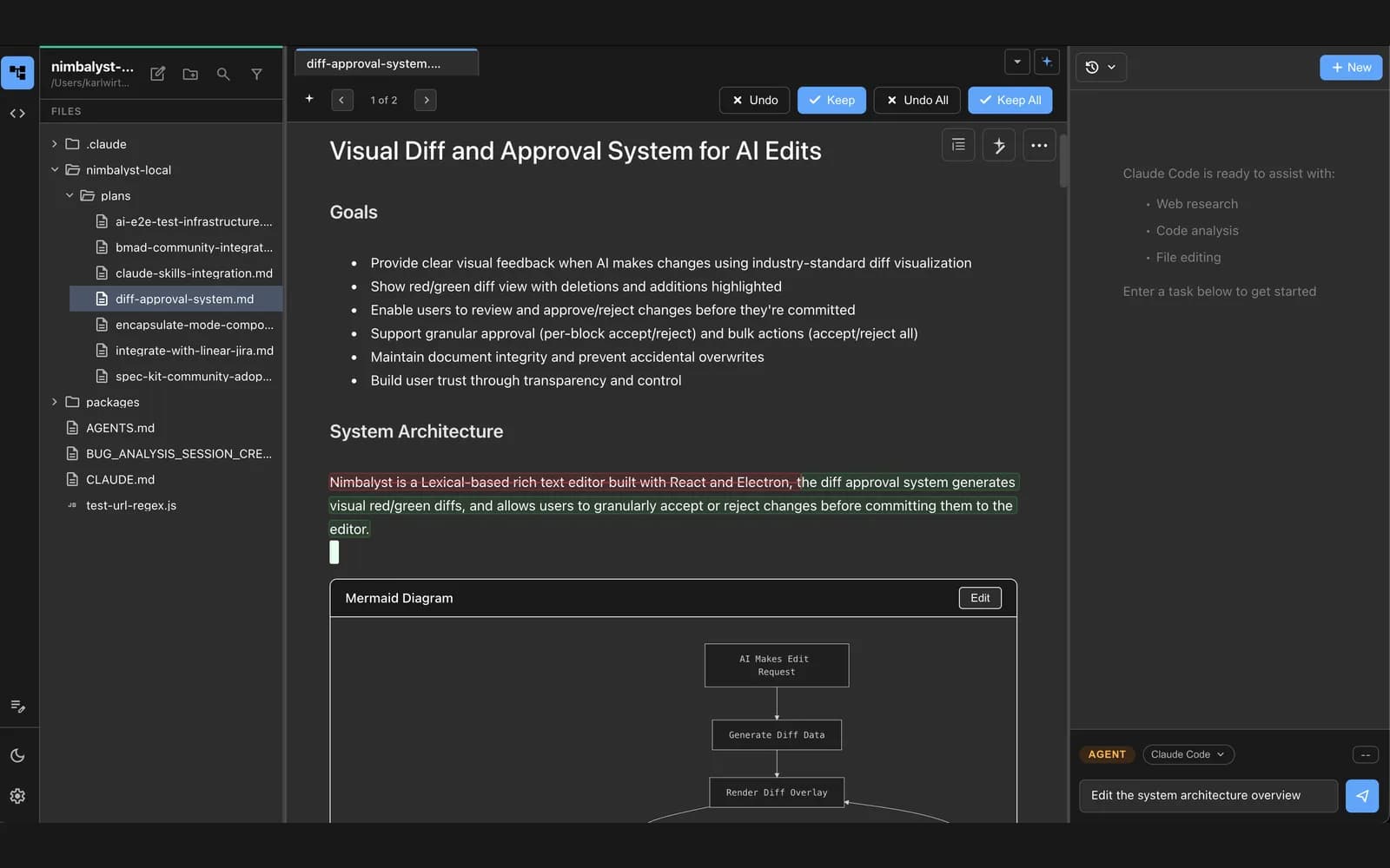 Nimbalyst interface screenshot