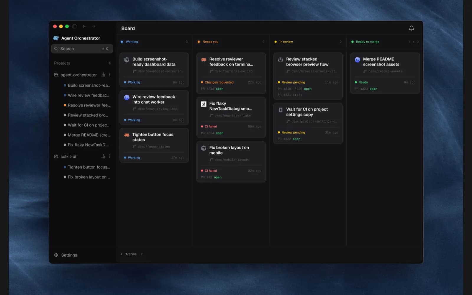 Orchestrator.inc interface screenshot