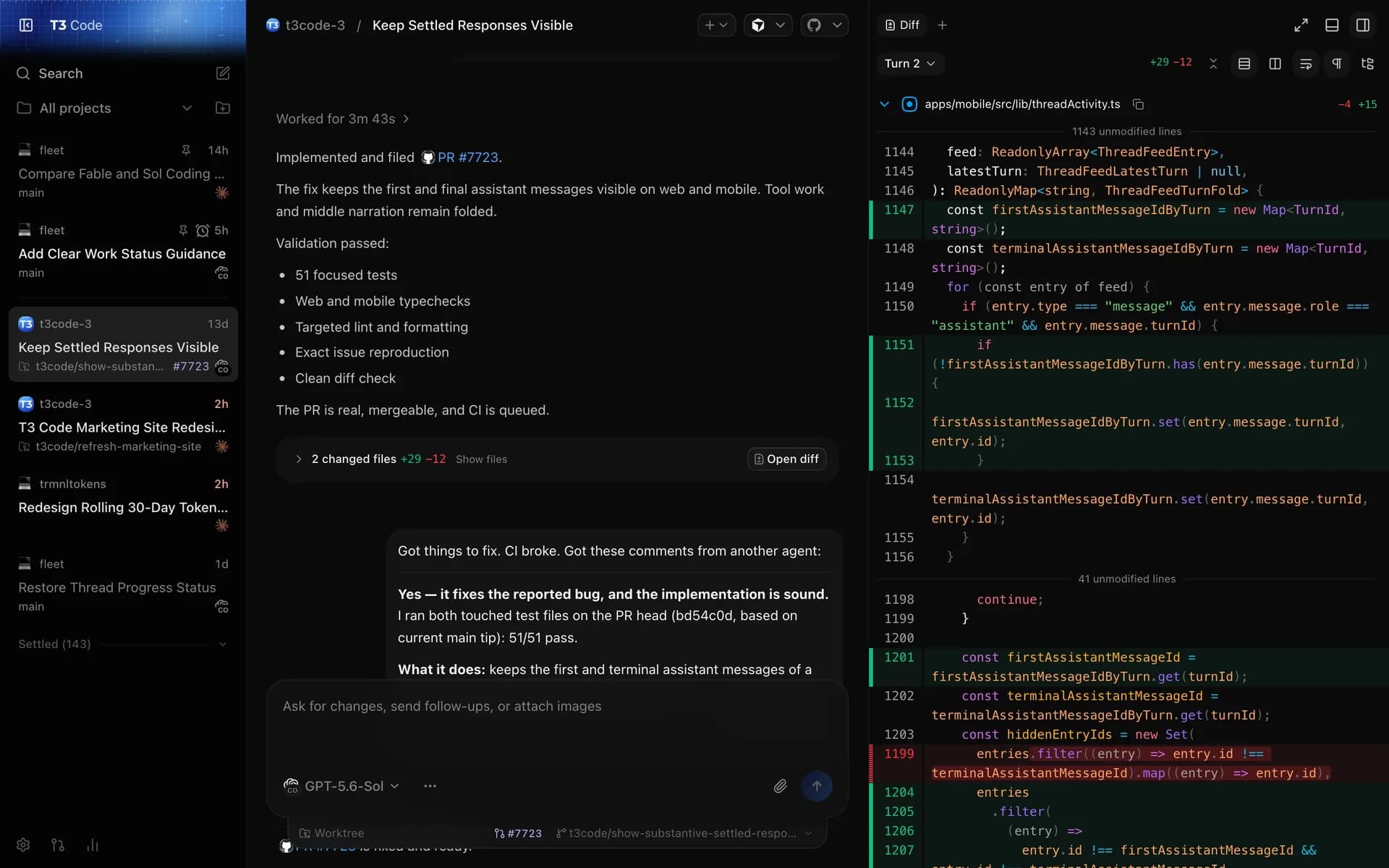 T3 Code interface screenshot